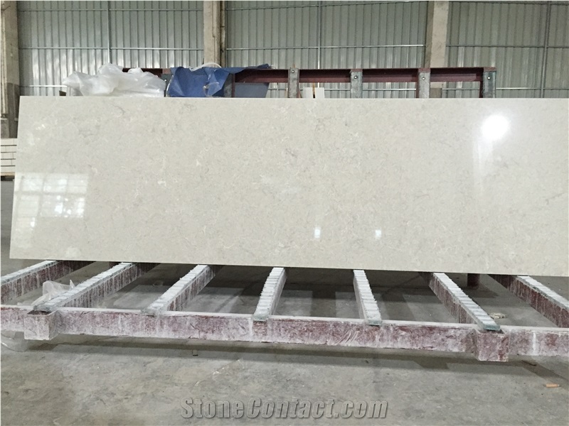 Quartz Stone Cut-To-Size Polished Solid Surface for Bathroom Vanity Top Thickness 2cm or 3cm with High Gloss and Hardness