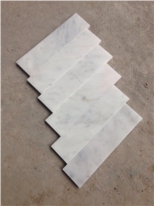 20x5x1cm Honed Carrara White Marble Bricks Mosaic