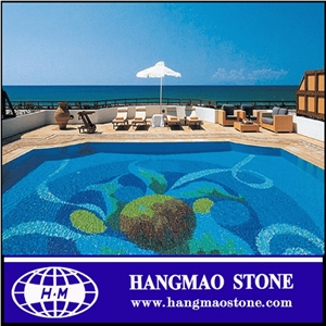 China Glass Blue Mosaic for Swimming Pool Fooor and Wall