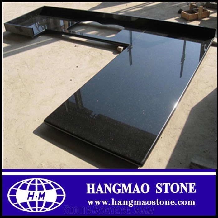 Galaxy Black Granite Kitchen Countertop and Desk Top with Customed Size