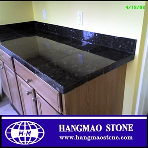 Indian Black Granite Natural Stone Kitchen Countertops Black Galaxy Granite