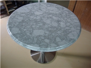 Italian Arabescato Marble Top Stainless Steel Frame Dining Table