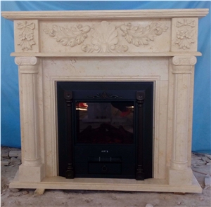 Beige Marble Fireplace Mantel,Sunny Beige Marble Fireplace Surround
