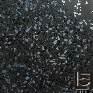 Black Platinum Quartz Stone Slabs, Solid Surface Engineered Stone