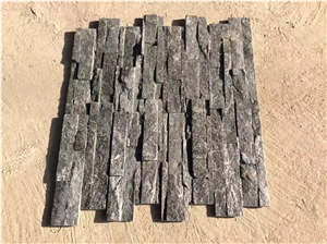 Black Quartzite Ledge Stone Wall Cladding, China Black Quartzite Wall Cladding