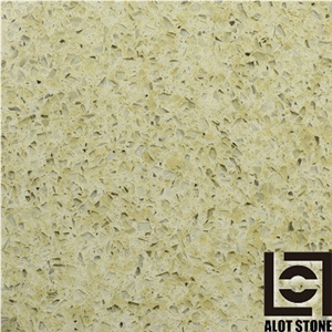 Cream Beige Quartz Stone Slabs, Solid Surface Engineered Stone