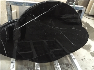 Ellipse Marble Top,Black Marquina Marble Table Top