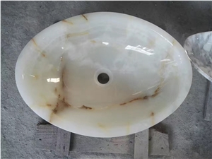 White Onyx Vessel Sink, White Onyx Round Basins
