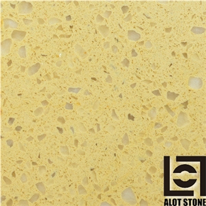 Yellow Nuts Quartz Stone Slabs, Solid Surface Engineered Stone