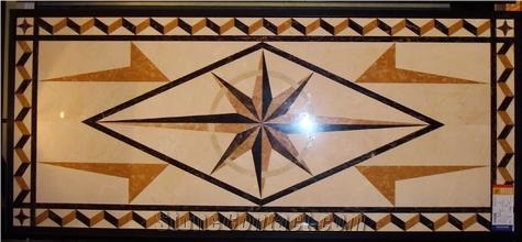 Beige Marble ,Golden Black ,Light Emperador Square Waterjet Medallions ,Natural Stone Mosaic Patterns for Wall ,Flooring and Luxury Decor