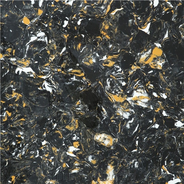 Black & Gold Quartz Stone Slabs & Tiles for Kitchen/Bathroom Countertop/Island Tops Caesarstone Quartz Solid Surface Countertop