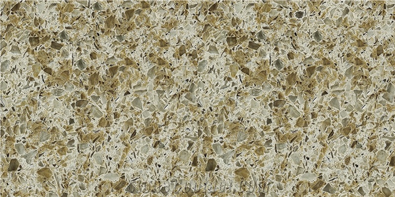 Brown Artificial Stone Flooring Tiles, Quartz Stone Tiles & Slabs, Terrazzo Stone Vanity Tops / Engineered Slab for Bathroom Countertops / Vanity Tops  