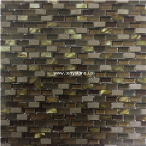 Brown & Black Glass & Marble Mosaic for Wall Covring/Home Decoration