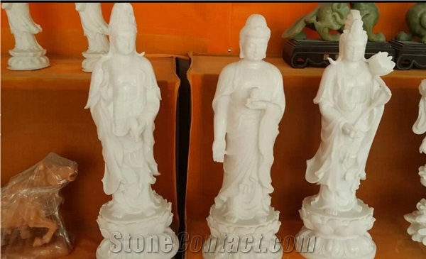 Buddhist Human Sculptures Carving , Most Popular China Natural White Marble Statues ,Religious Handcarved Sculptures ,Owned Factory