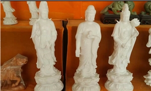 Buddhist Human Sculptures Carving , Most Popular China Natural White Marble Statues ,Religious Handcarved Sculptures ,Owned Factory