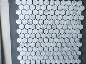 Carrara White Marble Mosaic Tiles Hexagon Mixed Mosiac Tile Polished Flooring Tiles for Wall & Floor Covering