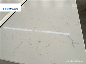 Carrara White Quartz Us as Kitchen Countertops,Island Tops from China