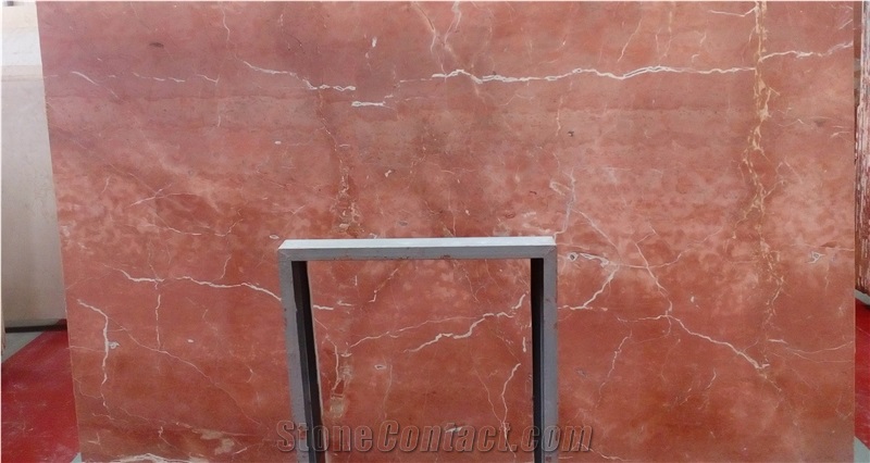 China New Coral Red Polished Natural Marble Stone Big Slabs & Tiles ,Cut-To-Size ,Floor Covering Tiles ,Skirting Pattern for Project Use -Owned Factory