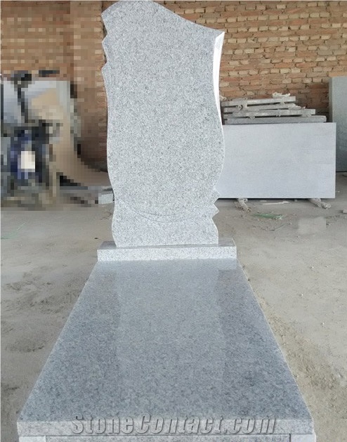China Sesame Light Grey , Pandang Grey Natural Granite Stone Western Style Monument , New Design Tombstone , High Quality Headstone ,Gravestone