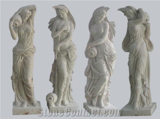 Chinese Natural Pure White Marble Religious and Human Sculptures ,Western ,Usa,Canada and European Statues for Garden Decoration