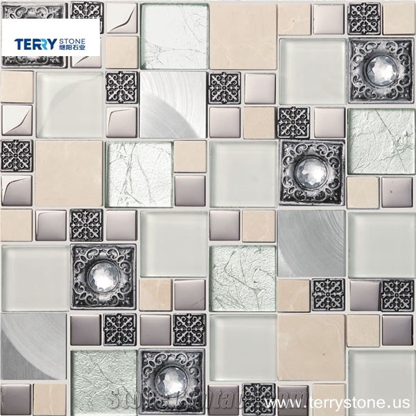 Crystallized Glass Panel Mosaic Tile for Kitchen in China