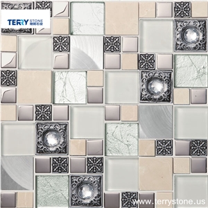 Crystallized Glass Panel Mosaic Tile for Kitchen in China