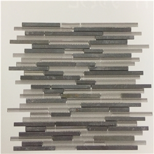 Glass Mix Marble Black Marble for Wall Mosaics Glass