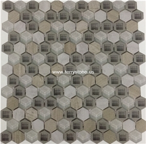 Glass Mix Stone with Honed for Wall Mosaics Glass