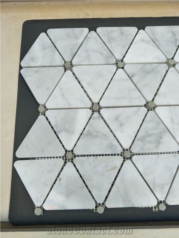 Hexagon Mixed Stone Mosaic, Carrara White Wall Mosaic Tiles Natural Stone Polished Marble Tile for Walling & Flooring