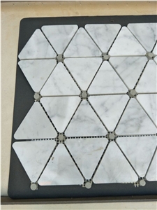 Hexagon Mixed Stone Mosaic, Carrara White Wall Mosaic Tiles Natural Stone Polished Marble Tile for Walling & Flooring