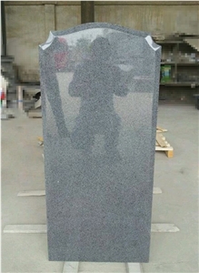 High Recommended China Natural Granite Stone Western and European Style Monument -Light Sesame Grey New Design Tombstone ,Highly Polished and Carved Headstone ,Cheap Gravestone