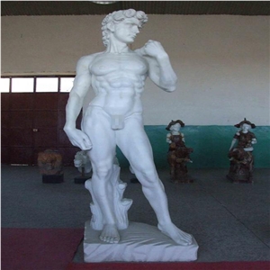 Human Body Sculptures -David Statues - China Natural Marble Stone -Absolute White , Pure White Human Handcrafts, Western and Landscape Decoration