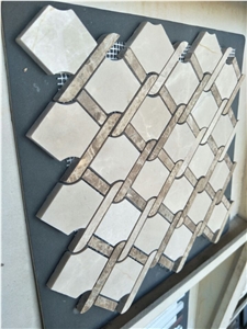 Natural Stone Beige Mixed Pattern Mosaic Marble Polished Creative Style Marble Mosaic Tile for Interior Decoration
