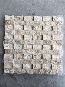 Oriental Natural Beige Travertine Nice Mosaic Stone Tiles for Indoor Wall Decorative Outdoor Walling