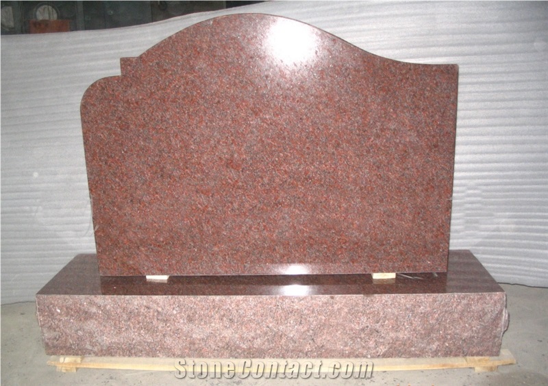 Polished New Imperial Red Granite Western Style Monuments ,New Design Tombstones ,Engraved Gravestone ,Headstones 