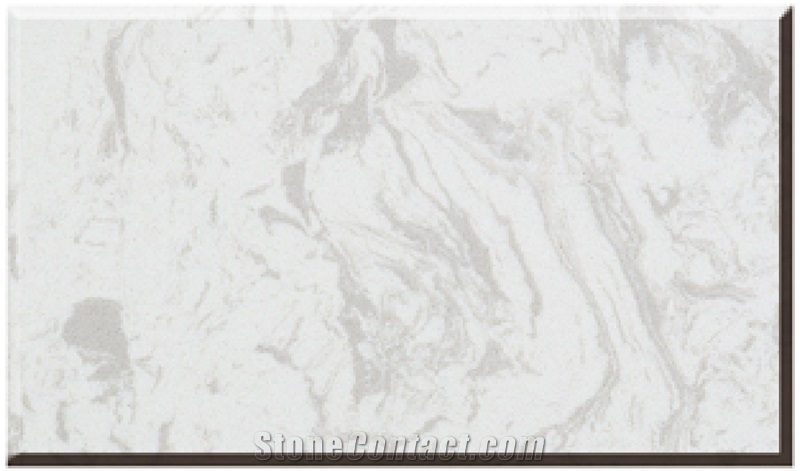 Supreme Quality Venus White Polished Artificial Marble Stone Slabs & tiles ,Cut-to-size,Engineered Stone , China Man-Made Stone for Table tops , Vanity and Bar Tops 