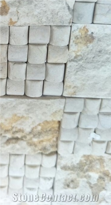 Travertine Mixed Square Shaped Mosaic Tile for Out Wall Decor Split Face Mosaic Tiles Walling