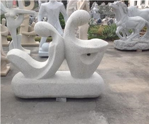 Western and European ,Usa Style -China Popular Natural Granite Stone -Light Grey Abstract Human Sculptures , Landscape ,Handcarved ,Head Statues -Owned Factory