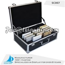 Customized Portable Black Quartz Stone Sample Suitcase