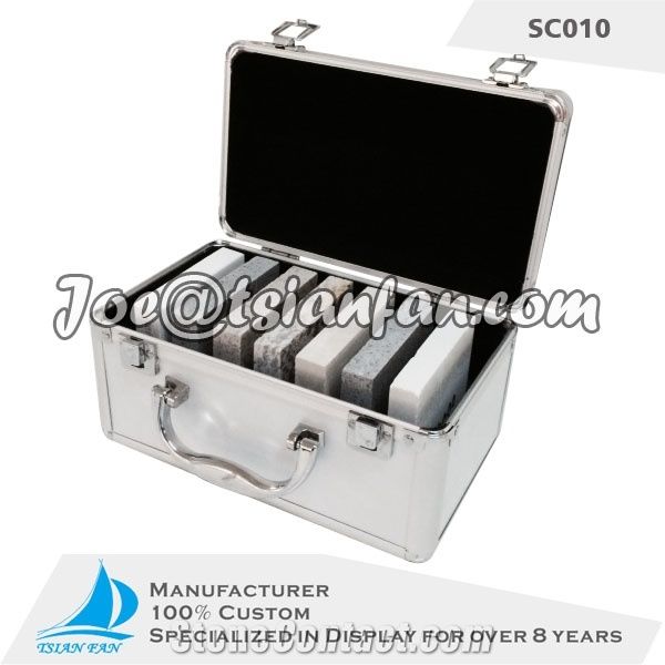Silvery Stone Sample Case with Handle