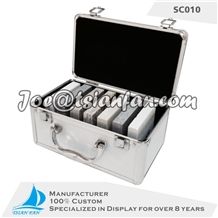 Silvery Stone Sample Case with Handle