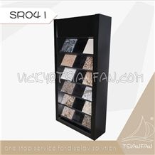 SR041---Custom Quartz Stone Wooden Display Stand