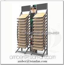 Wj101 Floor Tile Display Rack / Waterfall Display Stand / Wooden Tile Display Stand