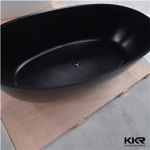 Black Solid Surface Bath Tub Freestanding Bathtub