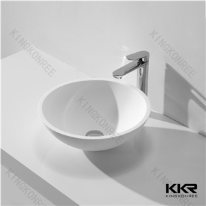 China Small Size Color Pure White Glaze Ceramic Round Bathroom Wash Basins
