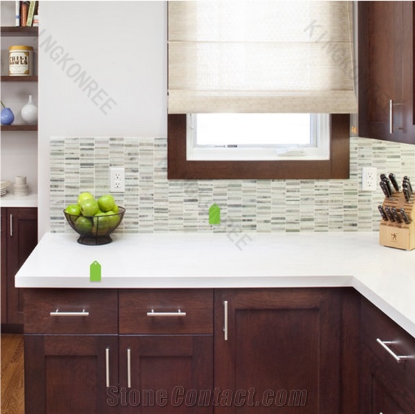 Kkr Acrylic Solid Surface Kitchen Countertop with Back Splash from China 