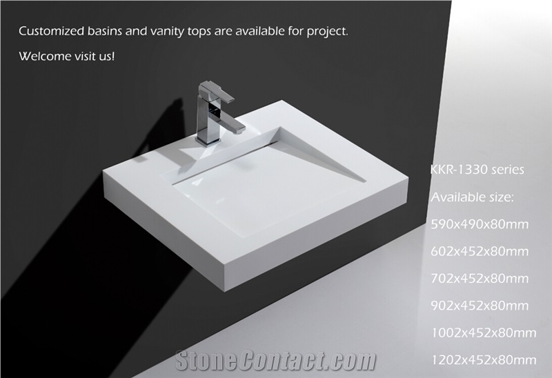 Solid Surface Luxurious Cabinet Wash Basin Bathroom Vanities