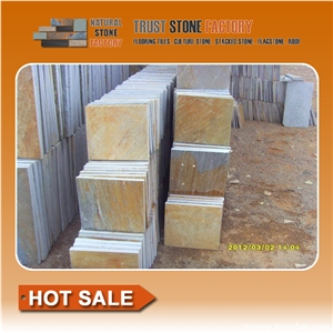 Gold Quartzite Flooring Tiles,Himalaya Slate Paving Tiles, White Quartzite Paver Stiles, Beige Slate Garden Tiles