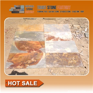 Rust Quartzite Stone Flooring Tiles, Grey Quartzite Paver Stone Tiles, Yellow Quartzite Flooring Tiles
