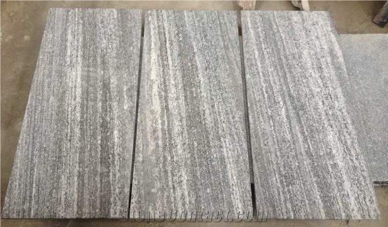 G302 Nero Santiago Granite,Grey Granite with White Stripe